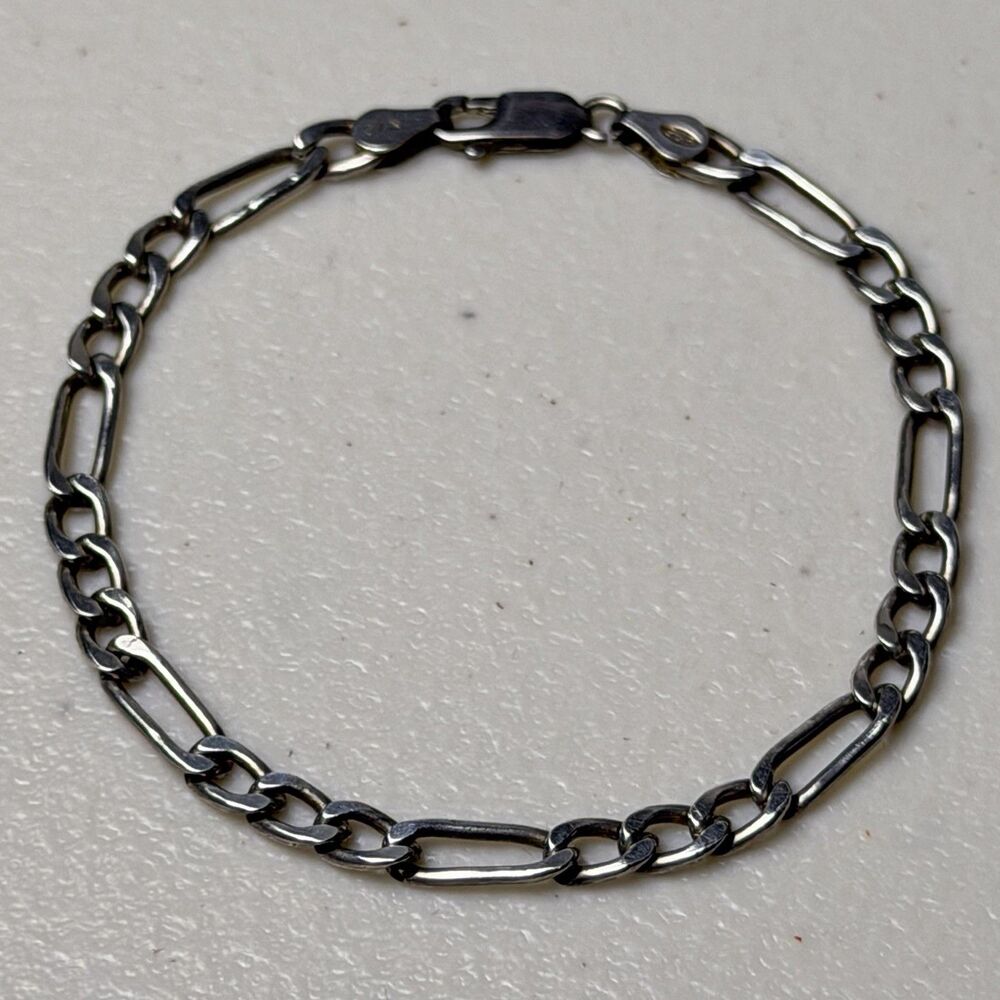 Sterling Silver 925 Figaro Link Bracelet